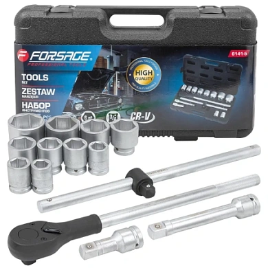 Набор инструментов 14пр. 3/4" (6гр.)(22,24,27,30,32,36,38,41,46,50мм)(F-6141-5) Forsage