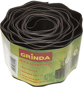 Лента бордюрная садовая, цвет коричневый, 10см х 9 м (422247-10) Grinda