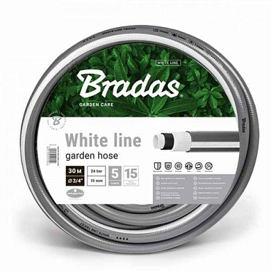 Шланг поливочный WHITE LINE 3/4" 50м (WWL3/450) BRADAS