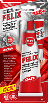 Профессиональный герметик-прокладка (красный) 85 г. (411040057) FELIX