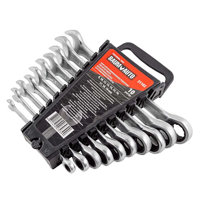 Ключи комбинированные трещоточные (8,10,12-19мм), 10пр. (BM-51102) Baum Auto