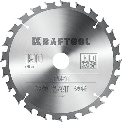 Диск пильный 190х20х24Т по дереву "Fast" (36950-190-20) KRAFTOOL