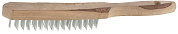 Щетка стальная с деревянной рукояткой, 4 ряда (3503-4) Тевтон