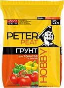 Грунт "Для томатов и перцев", линия ХОББИ, 5л (Х-05-5) PETER PEAT