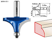 Фреза кром. калев. №1, D= 57,1мм, раб. дл.-29мм, рад.-22,2мм, хв.-12мм, d-12,7мм (28701-57.1) ЗУБР