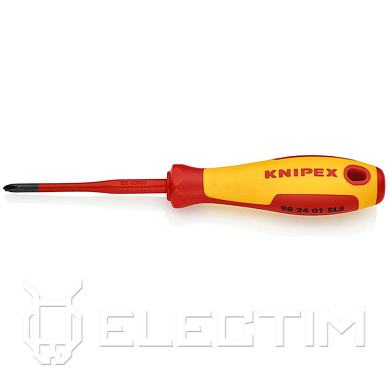 Отвертка PlusMinus PH/S 1 Slim диэл., длина стержня 80мм, 187мм (982401SLS) KNIPEX