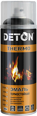 Эмаль термостойкая до 750 С - Черная - аэр. 520мл THERMO (DTN-A70666) DETON
