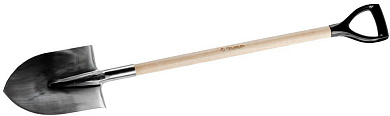 Лопата штыковая из нержавеющей стали, дер.ный черенок, с рукояткой, Профессионал (4-39402_z01) ЗУБР