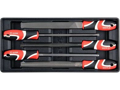 Набор напильников 200мм, №2, в футляре, 5шт. (YT-55453) YATO