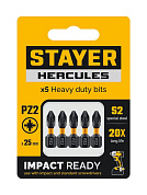 Бита торсионные HERCULES, PZ1, 25мм, 5 шт (26233-2-25-5) STAYER