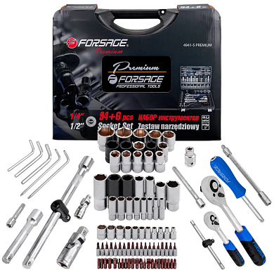 Набор инструментов 94+6пр. 1/4", 1/2" (6гр.)(F-4941-5 PREMIUM) Forsage