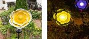 Фонарь садовый ЧУДЕСНЫЙ САД 684-Y "Пион" желтый вращающийся св/диодный на солнечной батарее