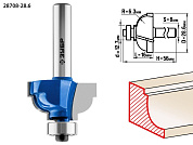 Фреза кром. калев. №7, D= 28,6мм, раб. дл.-16мм, рад.-6,3мм, хв.-8мм, d-12,7мм (28708-28.6) ЗУБР