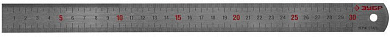 Линейка "ЭКСПЕРТ" нержавеющая, двусторонняя, непрерывная шкала 1/2мм / 1мм, двухцветная, длина 0,3м, толщина 0,7мм (34280-0.9-030) ЗУБР