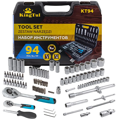 Набор инструментов 94пр. 1/4'', 1/2'' (6гр.)(4-32мм)(KT-94) KINGTUL
