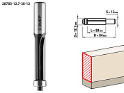 Фреза кром. прям. с нижн. подшип., D=12,7мм, раб. дл.-38мм,хв.-12мм,d-12,7мм (28783-12.7-38-12) ЗУБР