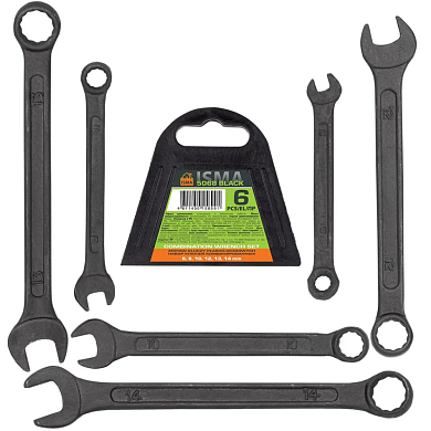 Набор ключей комбинированных 6пр.(6,8,10,12,13,14мм)(ISMA-5068 BLACK) ISMA