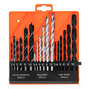 Набор сверл по бетону, металлу, дереву 3-4-5-6-8-10 мм, 18 шт.,цил.хвост.,пласт.бокс (725305) SPARTA