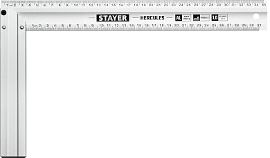 Угольник столярный 350мм, жесткий, с усил.алюм. полотном HERCULES "Professional" (3432-35) STAYER