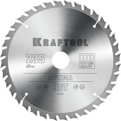 Диск пильный 235х30х36Т по дереву "Optima" (36951-235-30) KRAFTOOL