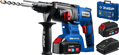 Перфоратор аккум. PB-260-42 (SDS-plus, 20.0 В, 2 акк. х 4.0 А/ч, 3.0 Дж, чем.) "Профессионал" ЗУБР