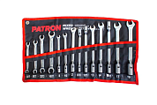 Набор ключей комбинированных 14 пр.: рожково-торцевые шарнирные 7 пр. 8-19 мм (P-5145R) PATRON