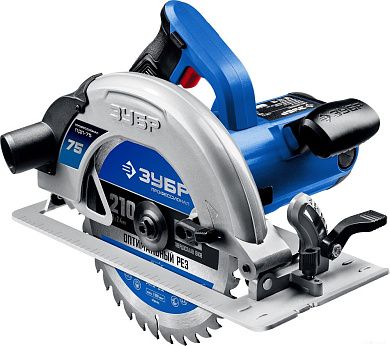 Пила циркулярная ПДП-75 (2000 Вт, диск 210х30 мм, до 75 мм, кор.) "Профессионал" ЗУБР