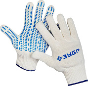 Перчатки трикотажные, 10 класс, х/б, с защитой от скольжения, L-XL, 10пар (11390-K10) ЗУБР