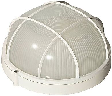 Светильник уличный влагозащищенный с решеткой, круг, цвет белый, 100Вт (SV-57257-W) СВЕТОЗАР