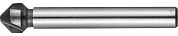 Зенкер "ЭКСПЕРТ" конусный с 3-я реж. кромками, сталь P6M5, d 8,3х50мм, цилиндрич.хв. d 6мм, для раззенковки М4 (29730-4) ЗУБР