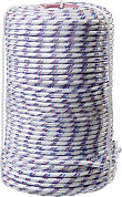 Фал плетёный полипропиленовый 16-прядный с полипропиленовым сердечником, диаметр 8 мм, бухта 100 м, 520 кгс (50215-08) СИБИН