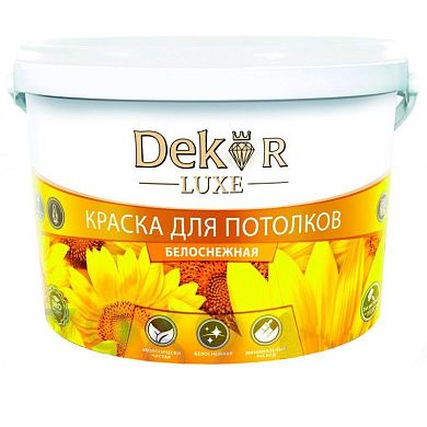 Краска ВД-АК-216 "DEKOR" для потолков белоснежная 1.1 кг