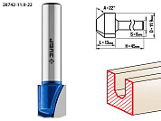 Фреза пазовая фасонная №3, D= 11,9мм, раб. длина-13мм, угол-22 градуса, хв.-8мм (28742-11.9-22) ЗУБР