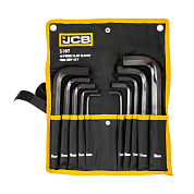 Набор ключей шестигранных 10пр. 6-22мм, на полотне (JCB-5107) JCB