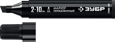 Маркер перм., черный, толщ. письма 2-10мм, клиновидный "МП-1000К" (06333-2) ЗУБР