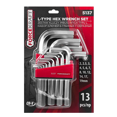 Набор ключей шестигр. 2-19мм 13пр. (FK-5137) FORCEKRAFT