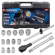 Набор головок 16пр. 3/4" (12гр.)(17, 19,21,24,27,30,32,33,36,38,41,46,50мм)(F-6161-9) Forsage