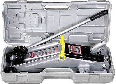 Домкрат гидравлический подкатной, 2т, h подъема 135–385мм, в пласт. кейсе (51028) MATRIX