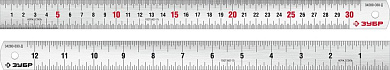 Линейка металлическая 300мм, нерж., усиленная, мм+дюймы "Про-30Д" (34280-030-Д) ЗУБР