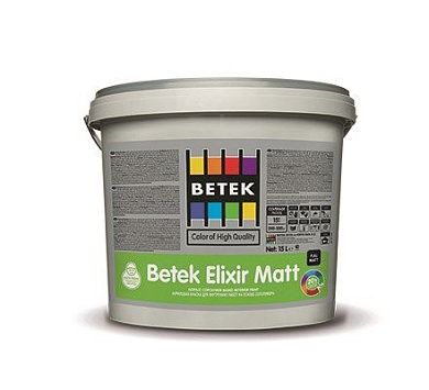 Краска для внутренних работ (глубоко матовая) BETEK ELIXIR MATT WHITE 15.0 л
