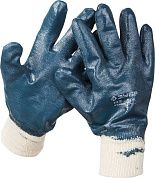Перчатки рабочие с манжетой, с полным нитриловым покрытием, размер L (9) (11272-L) ЗУБР