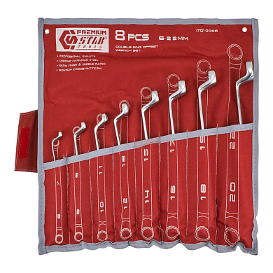 Набор ключей накидных, 8пр. 6-22 мм (ITQ10000) Stab