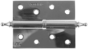 Петля дверная разъемная "ЭКСПЕРТ", 1 подшипник, цвет хром (CP), правая, с крепежом, 100х75х2,5мм, 2 шт (37605-100-2R) ЗУБР