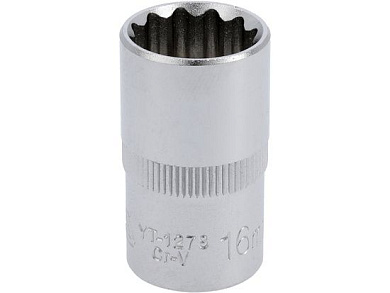 Головка 1/2" 16мм L38мм 12гр. CrV (YT-1278) YATO