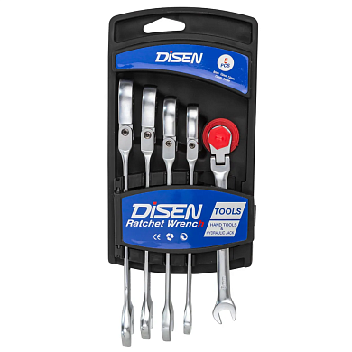 Набор ключей трещоточных с шарниром 5пр.(8,10,12,13,14мм)(DSD1502F) DISEN
