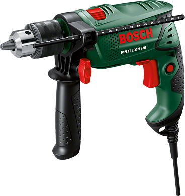 Дрель ударная EasyImpact 500 (500 Вт, до 10 мм в бет., 1 скор.,патрон БЗП,чем.)(0 603 130 003) BOSCH