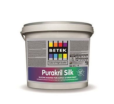Краска для фасадных работ BETEK PURAKRIL SILK WHITE 2.5 л
