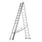 Лестница алюмин., 3х14 ступ, трехсекц., 7010мм, слож.3967х445х180мм, (97824) СИБРТЕХ фото2