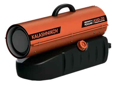Пушка тепловая газовая KHD-20 (20 кВт, 800 м3/ч, 200м2, дизель) KALASHNIKOV