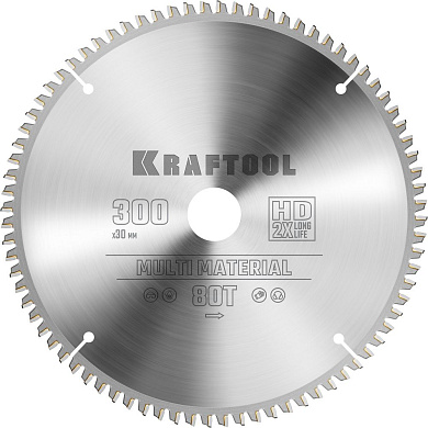 Диск пильный 300х30х80Т по алюминию "Multi Material" (36953-300-30) KRAFTOOL